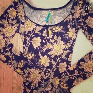 Free People Vintage Thermal Henley